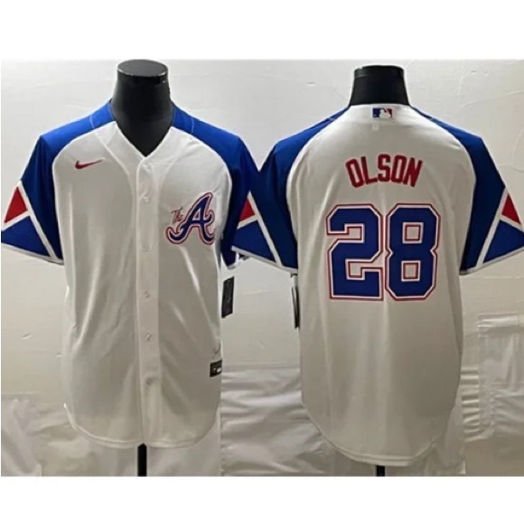 Atlanta Braves Matt Olson Throwback White Jersey